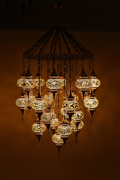 25in1 No3 Size Gold Mosaic Laser Chandelier